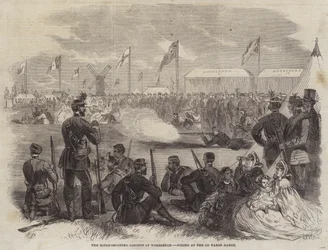 El concurso de tiro al blanco en Wimbledon, disparando a la distancia de 800 yardas